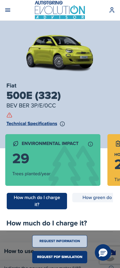 Autotorino Evolution Advisor — EV detail and savings calculator