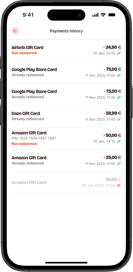 Before — purchase page, logo list